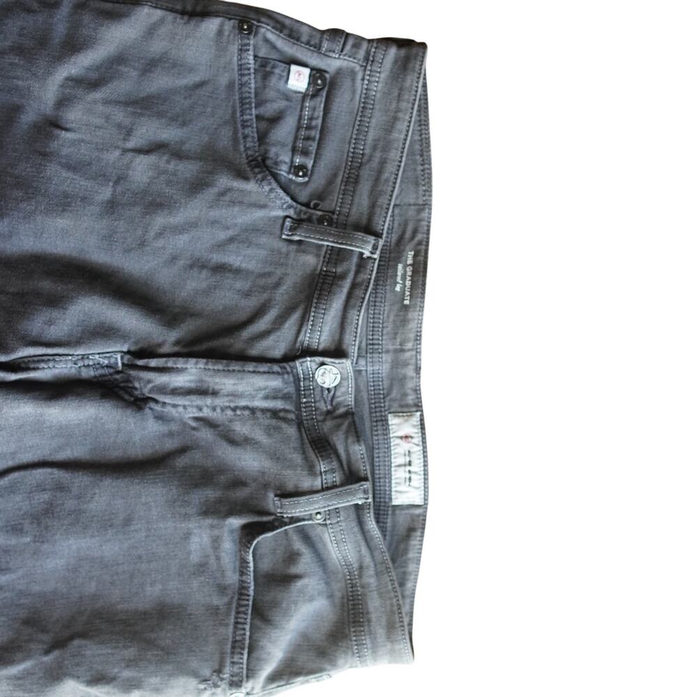 AG Adriano Goldschmied The Graduate Jeans 33R Gray Distressed Straight Leg - Picture 11 of 16